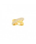 ANELLO CRYSTALDUST CROSS, MARRONE, PLACCATURA ORO 5364796