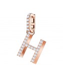 SWAROVSKI REMIX COLLECTION CHARM H, BIANCO, PLACCATO ORO ROSA 5437622