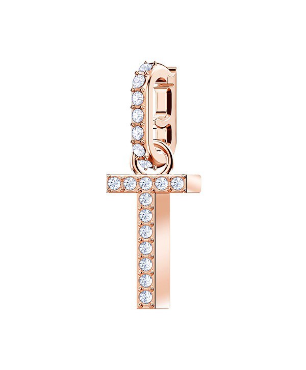 SWAROVSKI REMIX COLLECTION CHARM T, BIANCO, PLACCATO ORO ROSA 5437615