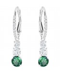 ORECCHINI SWAROVSKI ATTRACT TRILOGY ROUND, VERDE, PLACCATURA RODIO 5414682