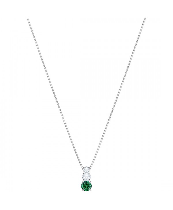 PENDENTE SWAROVSKI ATTRACT TRILOGY ROUND, VERDE, PLACCATURA RODIO 5416153