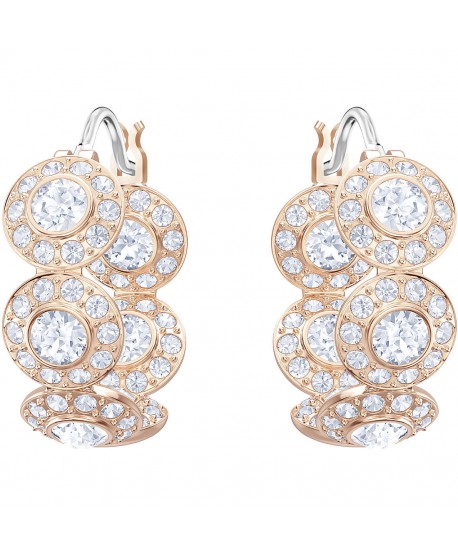 ORECCHINI SWAROVSKI A CERCHIO ANGELIC, BIANCO, PLACCATO ORO ROSA 5418271