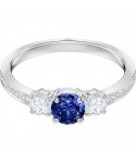 ANELLO SWAROVSKI ATTRACT TRILOGY ROUND, AZZURRO, PLACCATURA RODIO 5448900