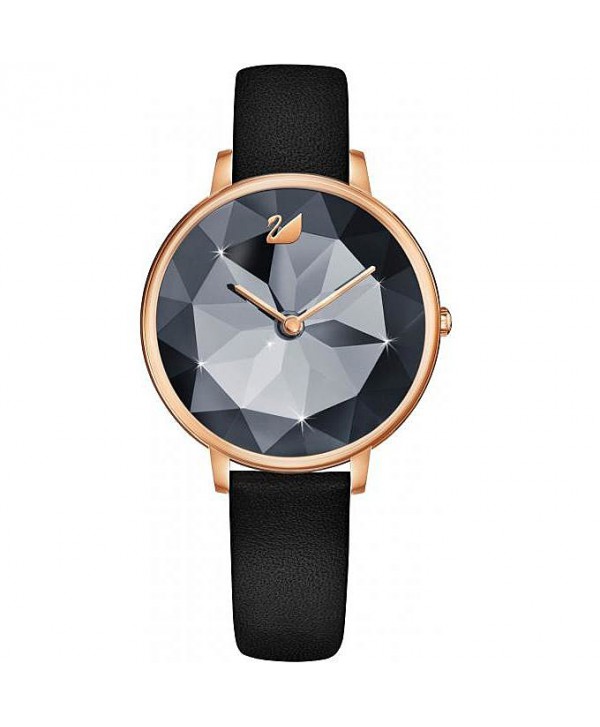 OROLOGIO SWAROVSKI CRYSTAL LAKE, CINTURINO IN PELLE, NERO, TONO ORO ROSA 5416009