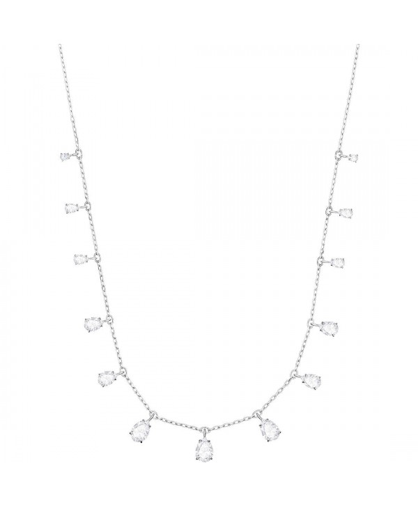 COLLANA DONNA SWAROVSKI ATTRACT PEAR, BIANCO, PLACCATURA RODIO 5384371