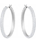 ORECCHINI DONNA SWAROVSKI A CERCHIO STONE, BIANCO, PLACCATURA RODIO 5389432