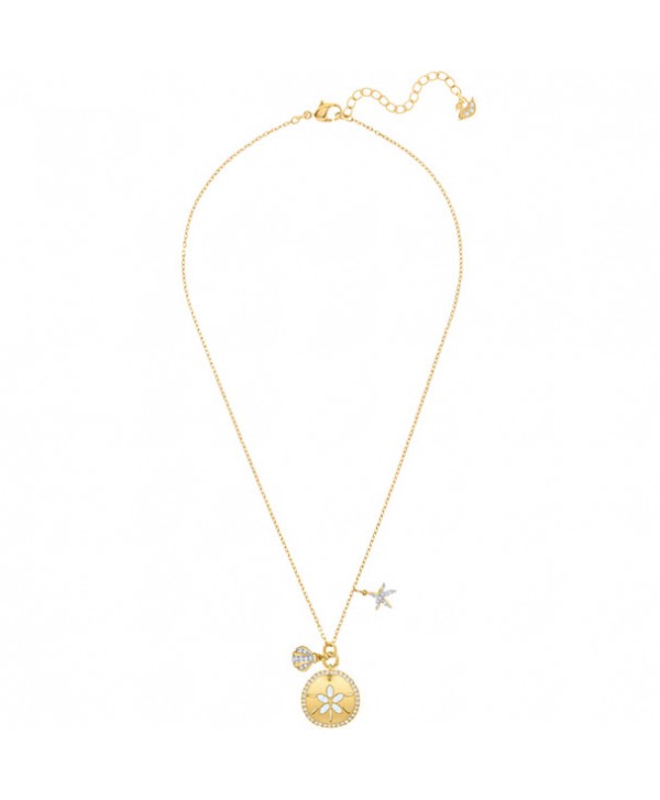 COLLANA SWAROVSKI DONNA OCEAN SAND COIN, BIANCO, PLACCATURA ORO 5462580