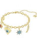 BRACCIALETTO SWAROVSKI DONNA LUCKY GODDESS CHARMS, MULTICOLORE, PLACCATURA ORO 5461796