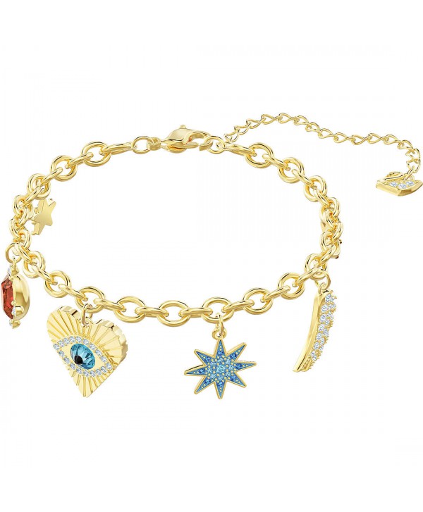 BRACCIALETTO SWAROVSKI DONNA LUCKY GODDESS CHARMS, MULTICOLORE, PLACCATURA ORO 5461796