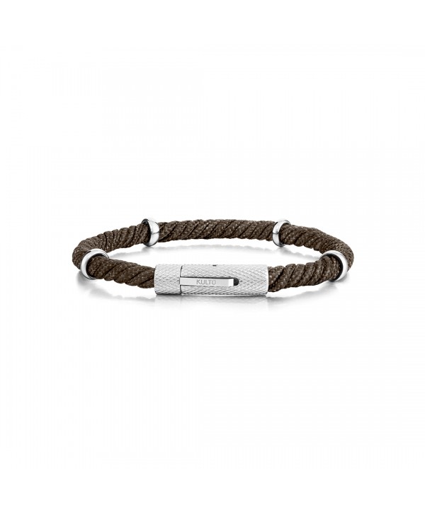 BRACCIALE UOMO KULTO MAN HELIX DARK BROWN SS KKMAN-130