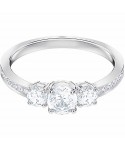 ANELLO DONNA SWAROVSKI ATTRACT TRILOGY ROUND, BIANCO, PLACCATURA RODIO 5448872