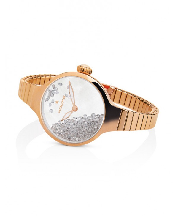 Orologio donna Hoops Nouveau Cherie stones rosato grigio