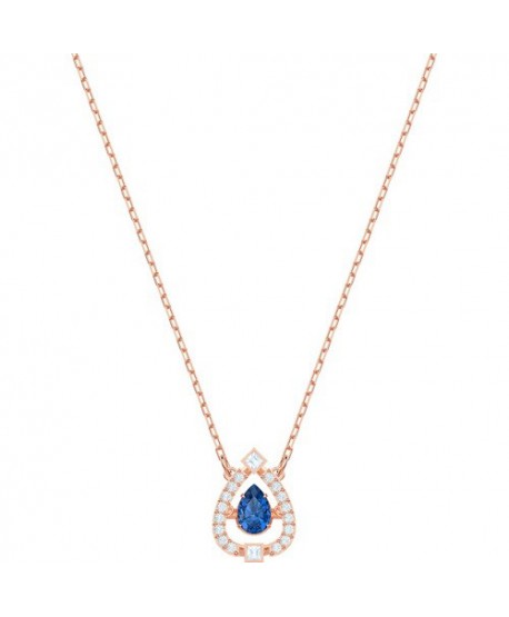 COLLANA DONNA SWAROVSKI SPARKLING DANCE PEAR, AZZURRO, PLACCATO ORO ROSA 5465281