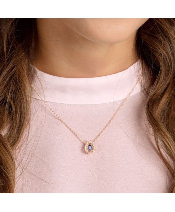 COLLANA DONNA SWAROVSKI SPARKLING DANCE PEAR, AZZURRO, PLACCATO ORO ROSA 5465281