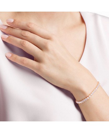 BRACCIALETTO DONNA SWAROVSKI TENNIS, BIANCO, PLACCATO ORO ROSA 5464948