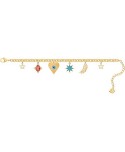 BRACCIALETTO SWAROVSKI DONNA LUCKY GODDESS CHARMS, MULTICOLORE, PLACCATURA ORO 5461796