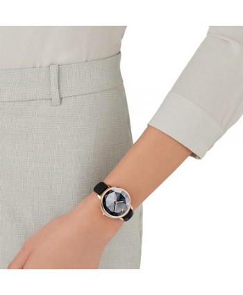 OROLOGIO SWAROVSKI CRYSTAL LAKE, CINTURINO IN PELLE, NERO, TONO ORO ROSA 5416009