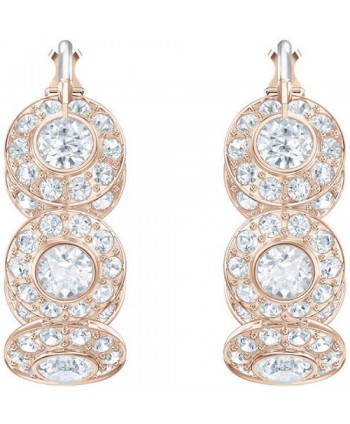 ORECCHINI SWAROVSKI A CERCHIO ANGELIC, BIANCO, PLACCATO ORO ROSA 5418271