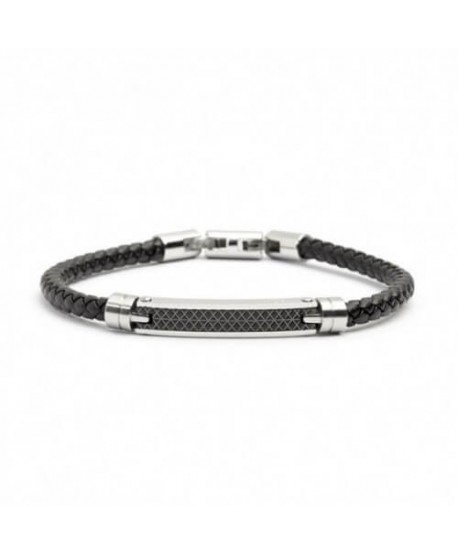 Bracciale Uomo Marlù acciaio e pelle