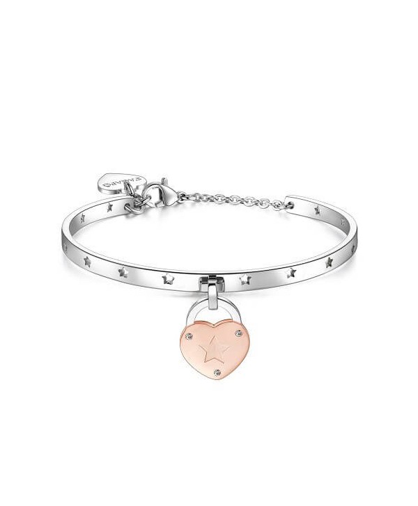 Bracciale rigido da donna S’Agapõ Lockme con lucchetto a cuore amicizia slm19