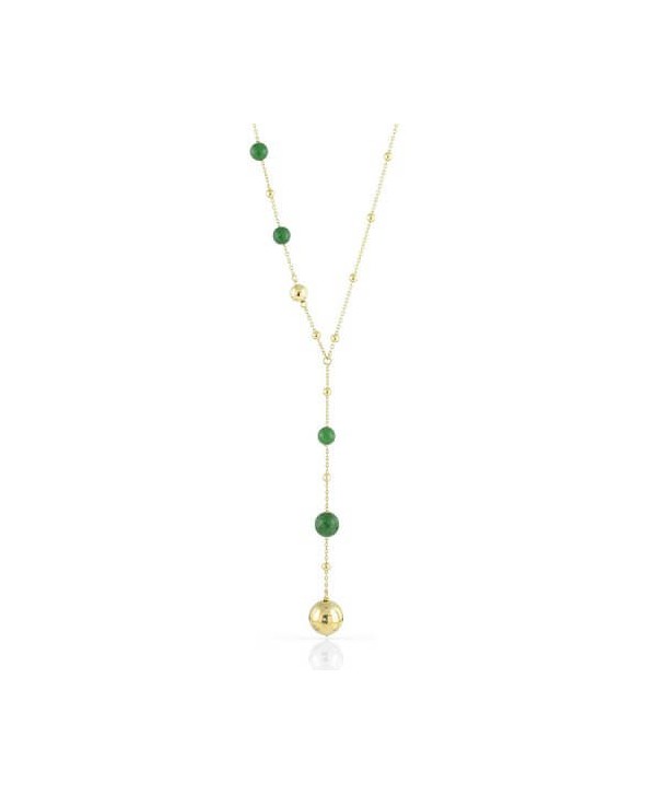 Collana lunga Unoaerre Bronze con agata verde 1587