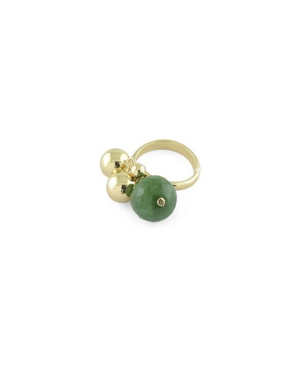 Anello Unoaerre Bronze bronzo dorato e agata verde 1590