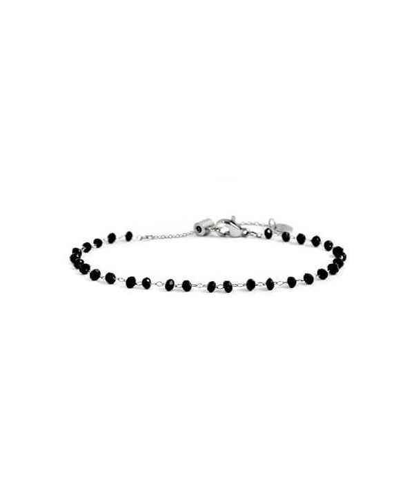 Bracciale Marlù Basi acciaio e cristalli neri 2BR0057-N