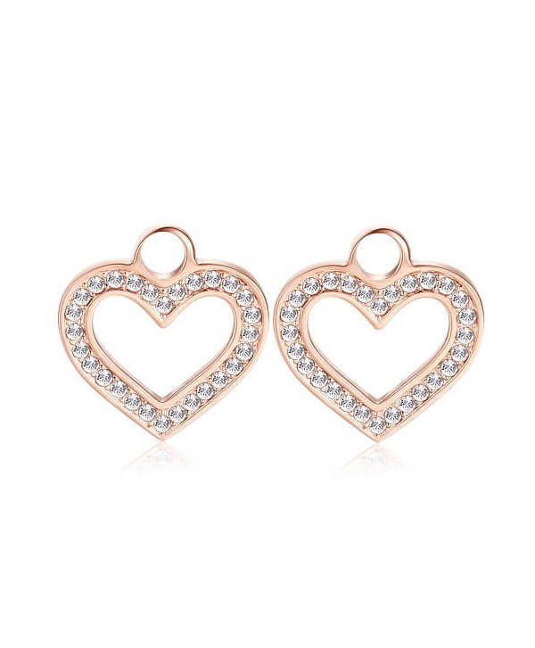 Pendenti S’Agapõ Happy Ears Cuore pvd oro rosa e cristalli SHE023