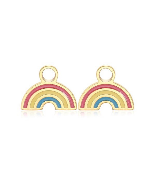 Pendenti S'Agapo Happy Ears Arcobaleno in pvd oro e smalti colorati SHE033