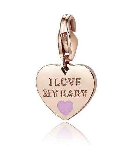 Ciondolo S’Agapõ Happy Cuore I love my Baby Girl acciaio rosato SHA335