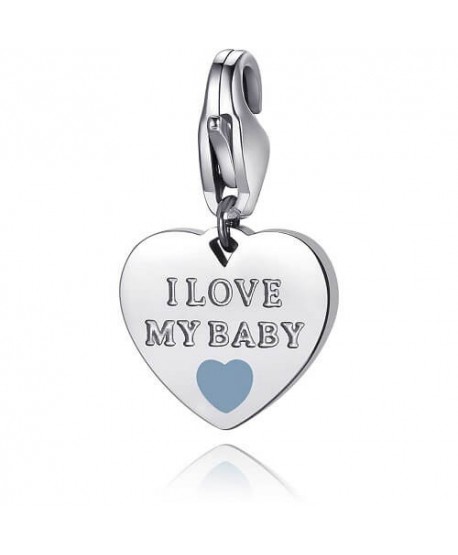 Ciondolo S’Agapõ Happy I love my Baby Boy acciaio argentato SHA332