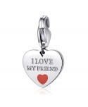 Ciondolo S’Agapõ Collezione Happy Cuore I love my Friend in acciaio argentato SHA342