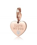 Ciondolo S’Agapõ Happy Cuore I love my Dog in acciaio rosato SHA339