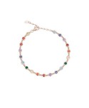 Bracciale Mabina Arcobaleno argento rosato e zirconi colorati tondi 533331