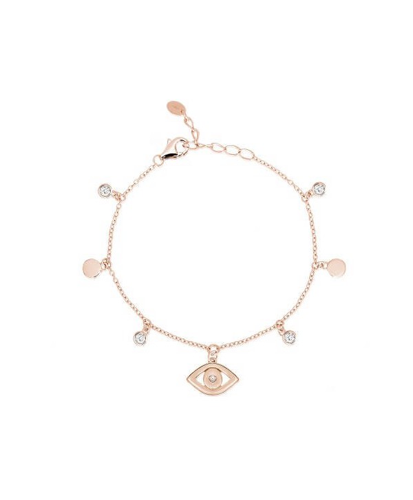 Bracciale Mabina Occhio argento rosato e cristalli 533344