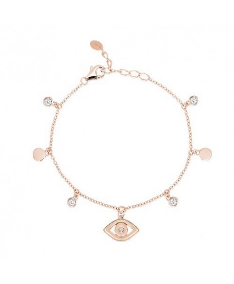 Bracciale Mabina Occhio argento rosato e cristalli 533344