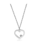 Collana S’Agapõ Pretty con cuore argentato e cristallo SPE01