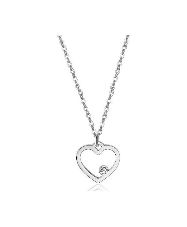 Collana S’Agapõ Pretty con cuore argentato e cristallo SPE01