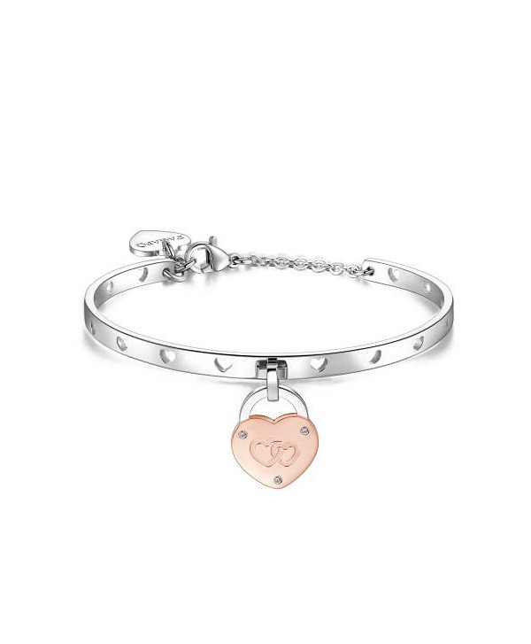 Bracciale S’Agapõ Lockme Sorella lucchetto 2 cuori SLM21