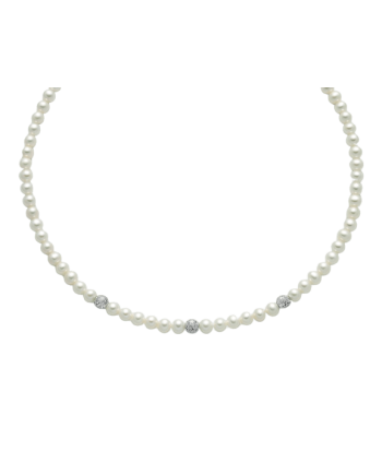 Collana Miluna perle diamantate