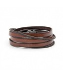 Bracciale Marlù Man Trendy 3 giri in cuoio marrone 4BR1806M