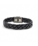 Bracciale Marlù Man Trendy cuoio intrecciato nero 4BR1805N