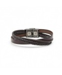 Bracciale Marlù Man Trendy cuoio, cotone e treccia marrone 4BR1799M 