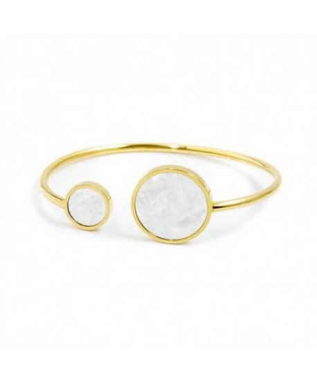 Bracciale rigido Marlù madreperla acciaio dorato 2BR0050G-W