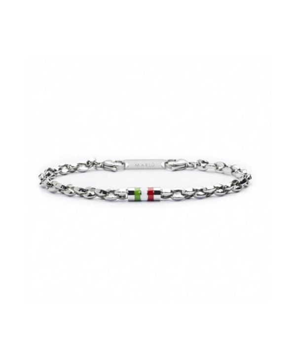 Bracciale Marlù Italia nel cuore catena marine e barile tricolore 22br003