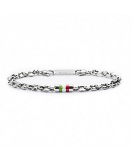 Bracciale Marlù Italia nel cuore catena marine e barile tricolore 22br003