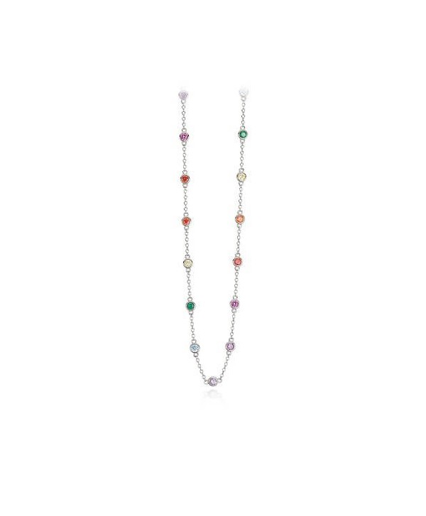 Collana tonda Mabina con zirconi tondi colorati 553312