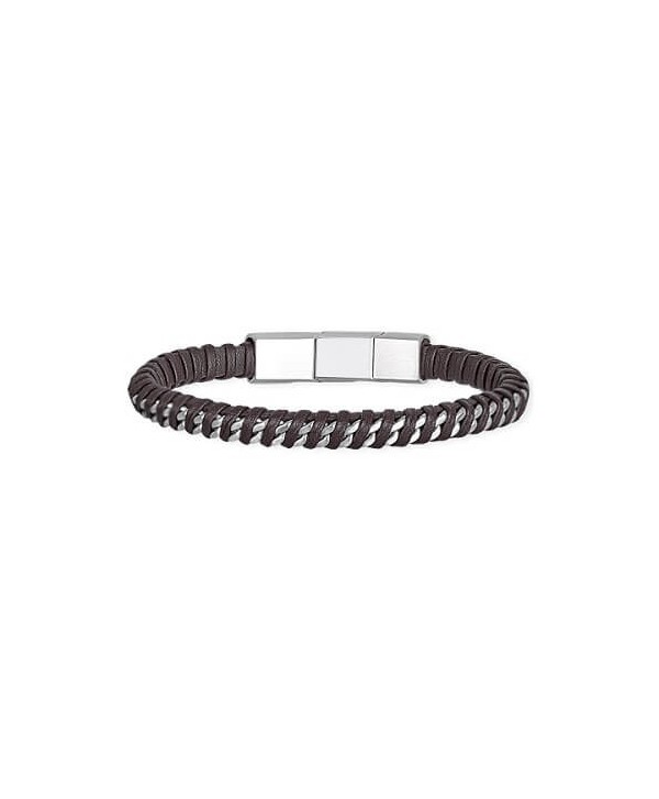 Bracciale 2Jewels Leather & Chain marrone 232092