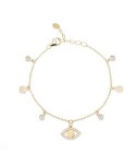 Bracciale Mabina Occhio argento dorato e cristalli 533343