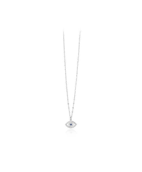 Collana Mabina Occhio argento e zircone blu 553314